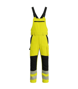 Ogrodniczki robocze BoSafety BP-COMBO-C2 – komfort bawełny i elastyczność technologii stretch HI-VIS ostrzegawcze żółte