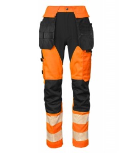 Spodnie robocze ostrzegawcze URBAN Plus BoSafety Hi-vis elastyczne w 4 kierunkach klasa 1 pomarańczowe