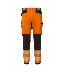 Spodnie robocze 4-kierunkowo elastyczne BoSafety TENSION Hi-vis Klasa 2 pomarańczowo-czarne 