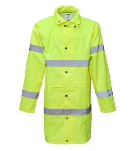 Płaszcz roboczy przeciwdeszczowy odblaskowy wodoodporny Oxford 100 cm Hi-vis Klasa 3
