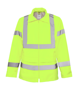 Kurtka robocza przeciwdeszczowa z odblaskowymi elementami wodoodporna BoSafety Oxford Hi-vis Class 3 zółta