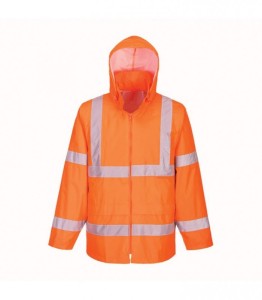 Kurtka robocza przeciwdeszczowa z odblaskowymi elementami wodoodporna BoSafety Oxford Hi-vis Class 3 pomarańczowa