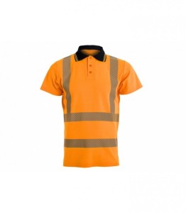 Koszulka robocza polo BoSafety Hi-vis Klasa 2 elementy odblaskowe pomarańczowa