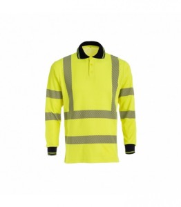 Bluzka robocza polo BoSafety Hi-vis Klasa 2- elementy odblaskowe  zółta