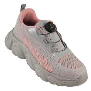Buty robocze półbuty damskie Urgent 253 SB zapięcie boa szaro/różowe