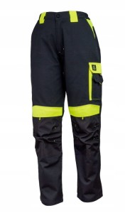 Spodnie robocze Urgent URG-Y dużo kieszeni czarno/żółte