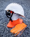 KASK ROBOCZY OCHRONNY HEŁM  Z OKULARAMI BIAŁY