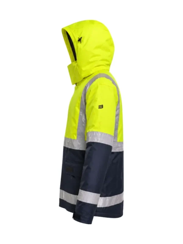 Kurtka robocza ocieplana ostrzegawcza Oxford Canvas Hi-Vis żółty/granatowa BoSafety