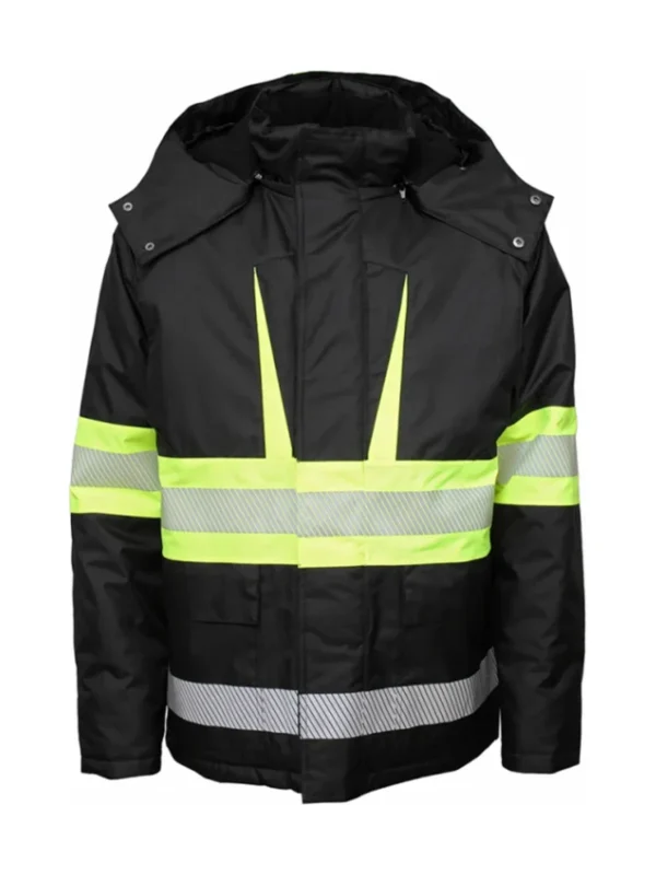 Kurtka robocza ocieplana ostrzegawcza Galaxy Hi-Vis czarno/żółta BoSafety