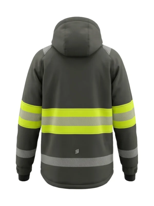 Kurtka robocza ocieplana typu softshell ostrzegawcza zielono/żółta Valencia Hi-Vis BoSafety