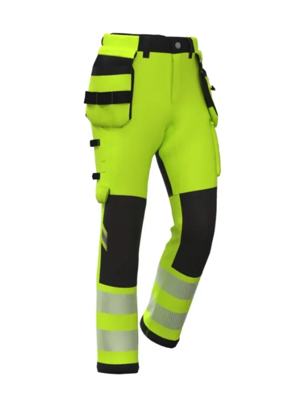 Spodnie robocze ostrzegawcze elastyczne Tension Pro Hi-Vis żółte BoSafety