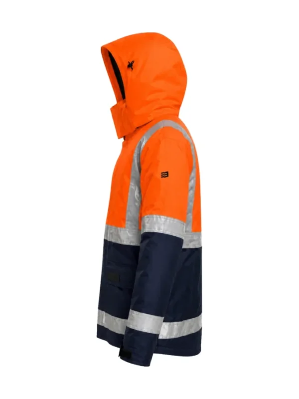 Kurtka robocza ocieplana ostrzegawcza Oxford Canvas Hi-Vis pomarańczowo/granatowa BoSafety