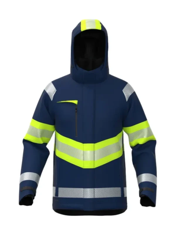 Kurtka robocza ocieplana ostrzegawcza Atlanta Hi-Vis granatowo/żółta BoSafety