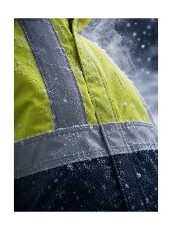 Kurtka robocza ocieplana ostrzegawcza Oxford Canvas Hi-Vis żółty/granatowa BoSafety