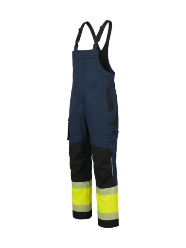 Ogrodniczki robocze elastyczne ostrzegawcze Combo Hi-Vis granatowo/żółte BoSafety