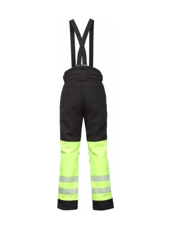 Spodnie robocze ocieplane ostrzegawcze z szelkami Atlanta Hi-Vis BoSafety czarno/żółte