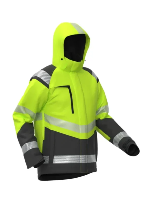 Kurtka robocza ocieplana softshell ostrzegawcza Atlanta Hi-Vis żółta BoSafety