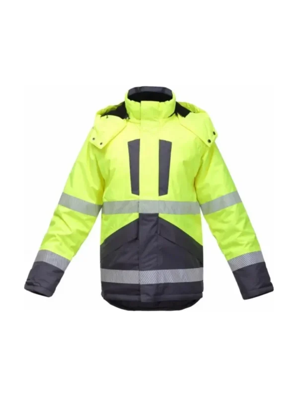 Kurtka robocza ocieplana ostrzegawcza Hi-Vis Galaxy żółto/szara BoSafety
