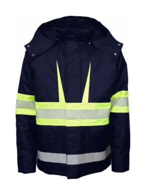 Kurtka robocza ocieplana ostrzegawcza Galaxy Hi-Vis granatowo/żółta BoSafety