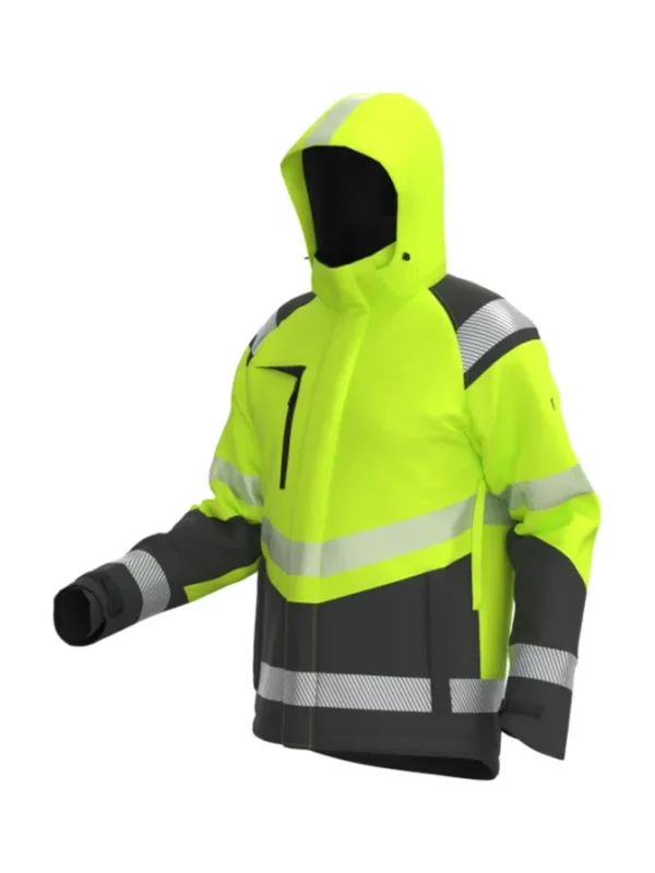 Kurtka robocza ocieplana softshell ostrzegawcza Atlanta Hi-Vis żółta BoSafety