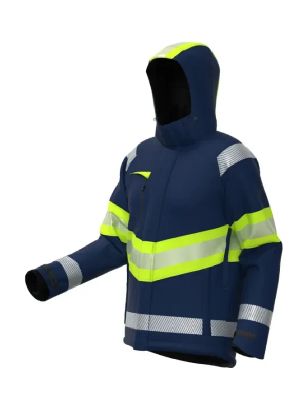 Kurtka robocza ocieplana ostrzegawcza Atlanta Hi-Vis granatowo/żółta BoSafety