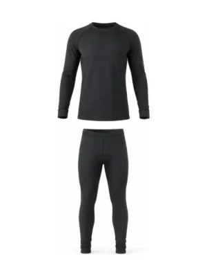 Komplet bielizny termicznej wełna merino czarny Merino50 BoSafety