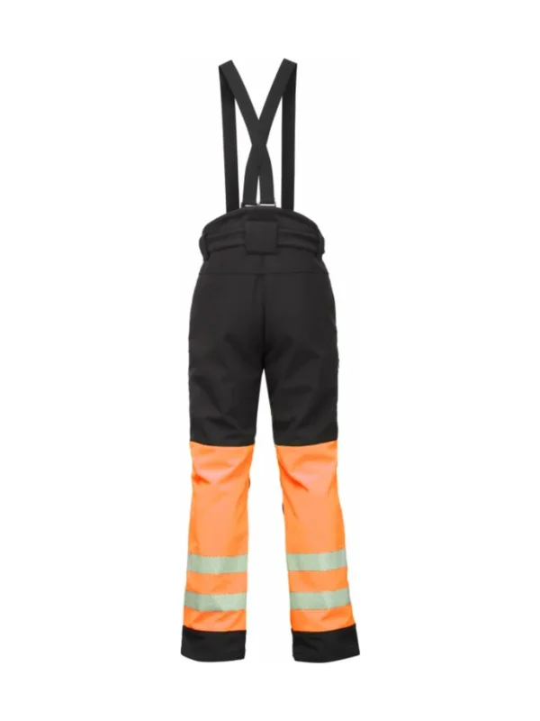 Spodnie robocze ocieplane ostrzegawcze z szelkami Atlanta Hi-Vis BoSafety czarno/pomarańczowe