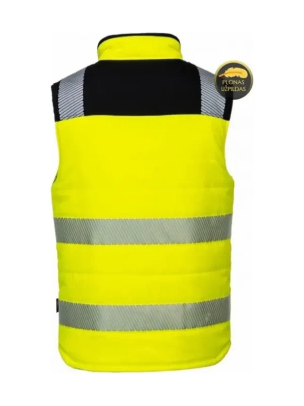 Kamizelka robocza ocieplana ostrzegawcza dwuwarstwowa Canvas Hi-Vis żółta BoSafety