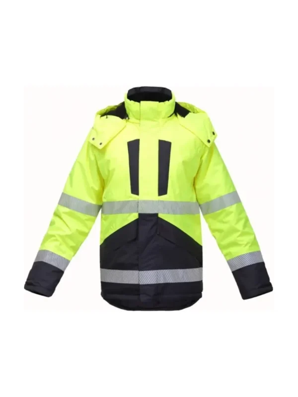 Kurtka robocza ocieplana ostrzegawcza Hi-Vis Galaxy żółto/czarna BoSafety