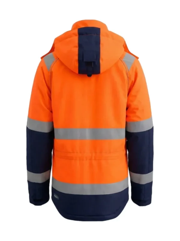 Kurtka robocza ocieplana ostrzegawcza Hi-Vis Galaxy pomarańczowo/granatowa BoSafety