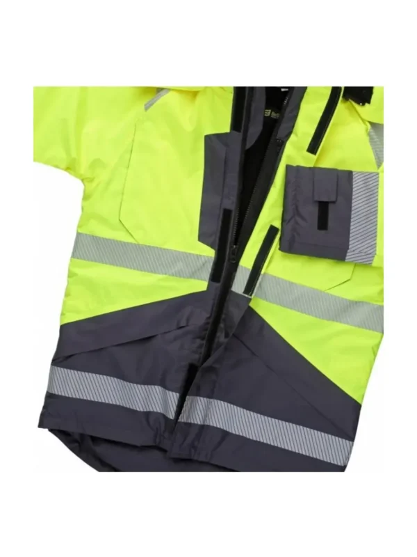Kurtka robocza ocieplana ostrzegawcza Hi-Vis Galaxy żółto/szara BoSafety