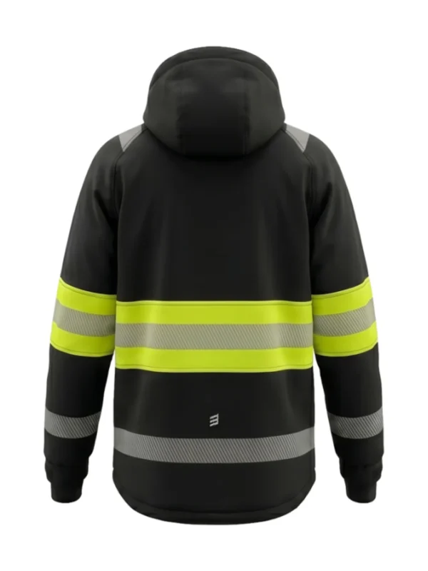 Kurtka robocza ocieplana typu softshell ostrzegawcza czarno/żółta Valencia Hi-Vis BoSafety