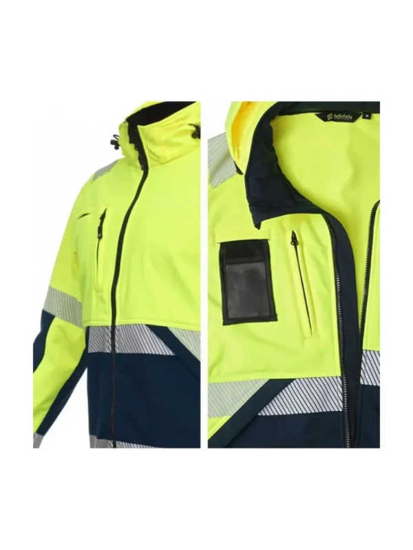 Kurtka robocza softshell ostrzegawcza Valencia Hi-Vis żółta BoSafety