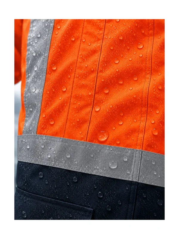 Kurtka robocza ocieplana ostrzegawcza Oxford Canvas Hi-Vis pomarańczowo/granatowa BoSafety