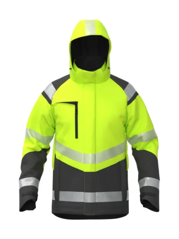 Kurtka robocza ocieplana softshell ostrzegawcza Atlanta Hi-Vis żółta BoSafety