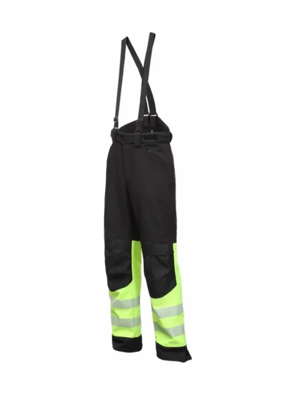 Spodnie robocze ocieplane ostrzegawcze z szelkami Atlanta Hi-Vis BoSafety czarno/żółte