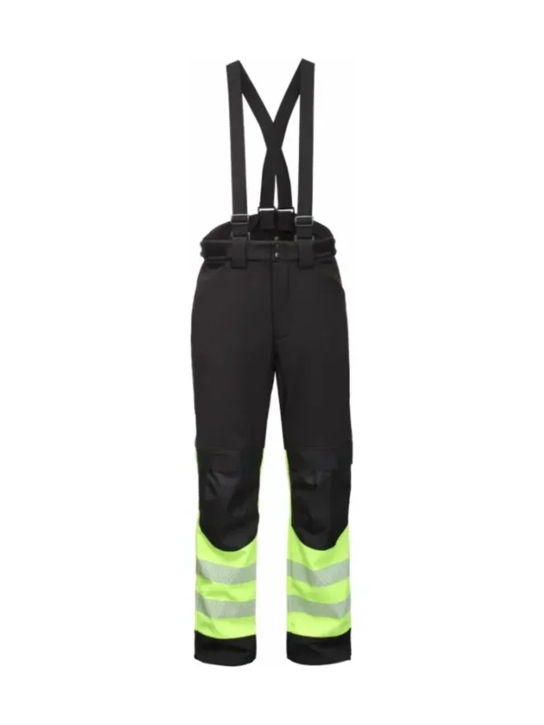 Spodnie robocze ocieplane ostrzegawcze z szelkami Atlanta Hi-Vis BoSafety czarno/żółte
