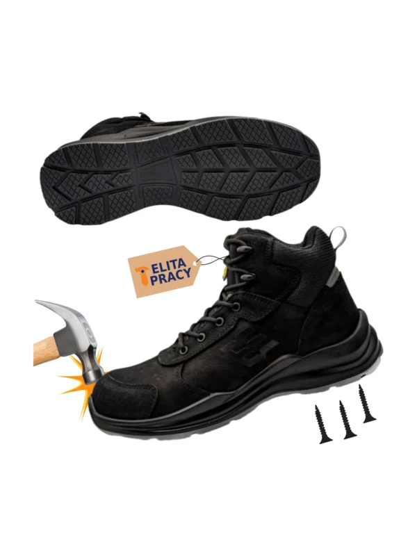 Buty robocze trzewiki S3 ESD Spartaks BoSafety czarne