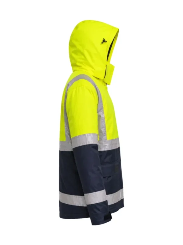 Kurtka robocza ocieplana ostrzegawcza Oxford Canvas Hi-Vis żółty/granatowa BoSafety