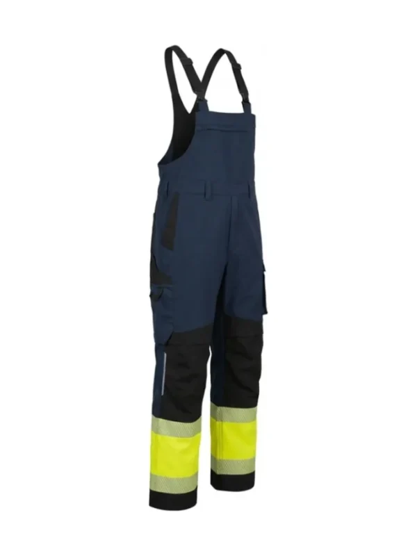 Ogrodniczki robocze elastyczne ostrzegawcze Combo Hi-Vis granatowo/żółte BoSafety