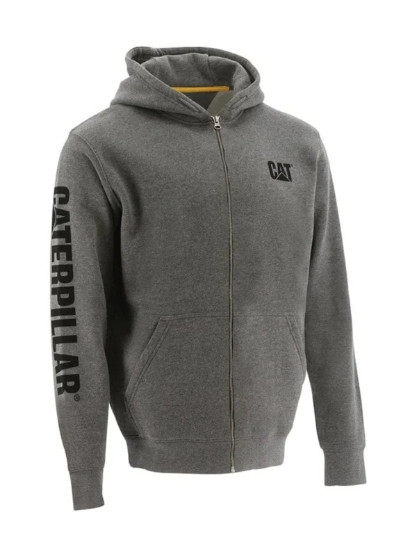 Bluza Cat z kapturem Full Zip szara