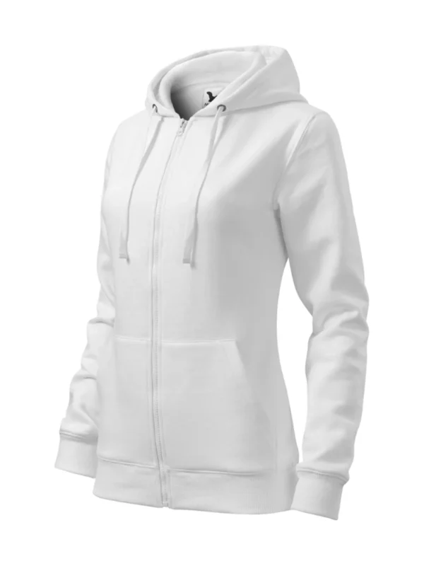 Bluza z kapturem damska Malfini Trendy Zipper biała