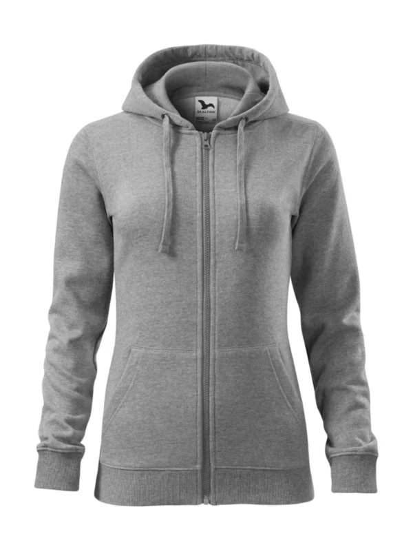 Bluza z kapturem damska Malfini Trendy Zipper ciemnoszara melanż