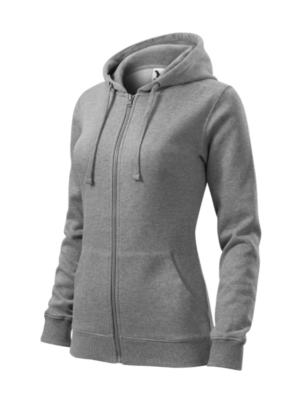 Bluza z kapturem damska Malfini Trendy Zipper ciemnoszara melanż