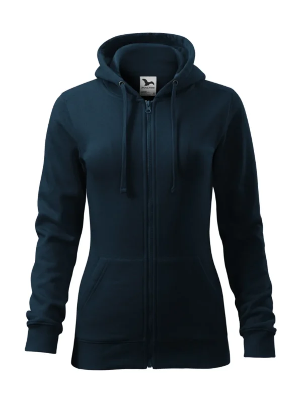 Bluza z kapturem damska Malfini Trendy Zipper granatowa