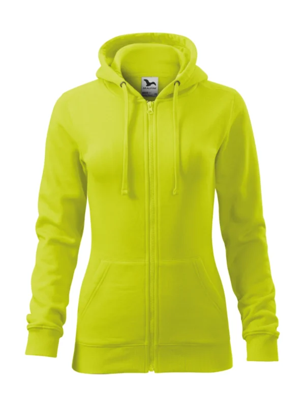 Bluza z kapturem damska Malfini Trendy Zipper limonkowa
