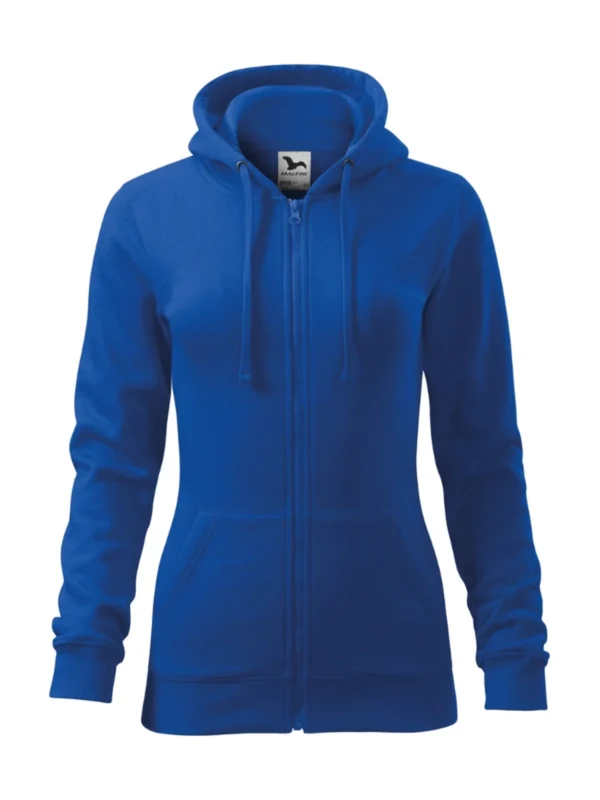 Bluza z kapturem damska Malfini Trendy Zipper niebieska