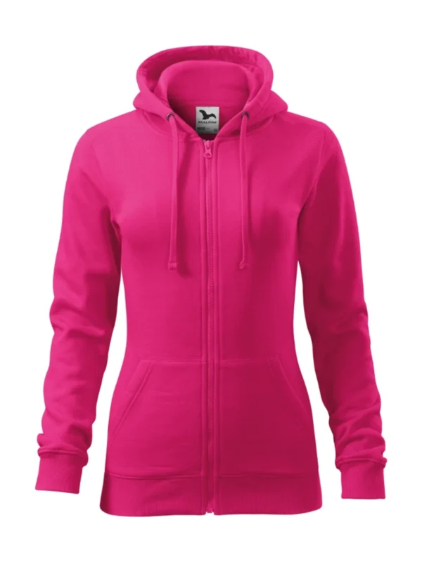 Bluza z kapturem damska Malfini Trendy Zipper purpurowa