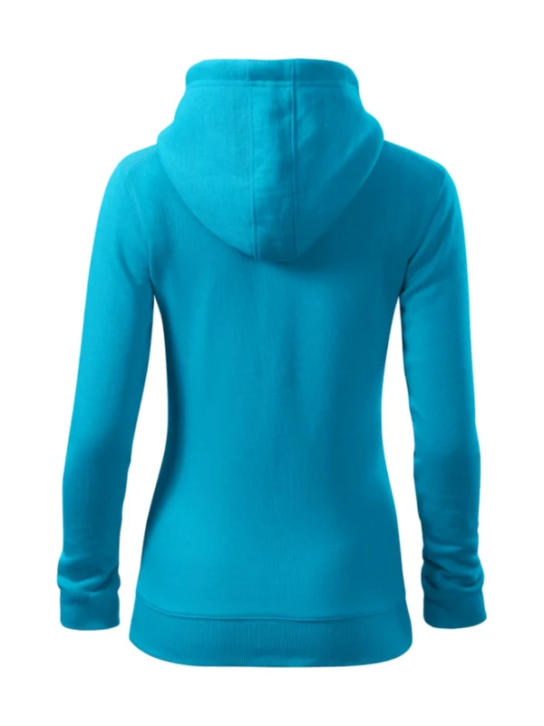 Bluza z kapturem damska Malfini Trendy Zipper turkusowa