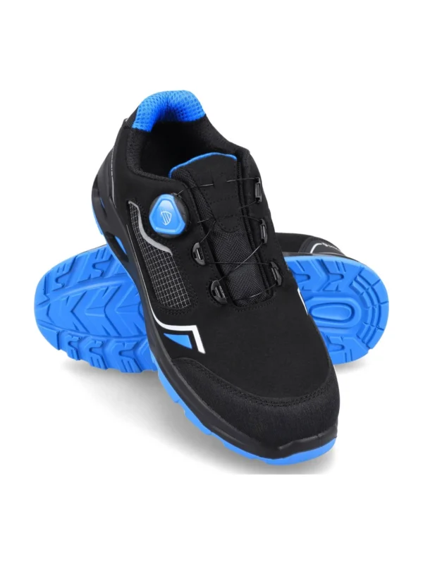 Buty robocze półbuty Axens ESD S1 zapięcie boa Procera czarno/niebieskie